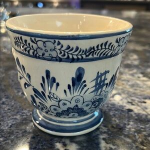 Blue and White Planter